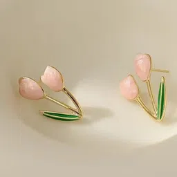 VAGHBHATT Gold-Plated Tulip Shaped Charming Studs image 5