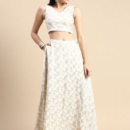 De Moza Embroidered V-Neck Saree Blouse-image-12