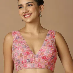 SALWAR STUDIO Embellished Sequinned Saree Blouse-27