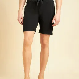 Sweet Dreams Men Black Inner Elastic Mid-Rise Lounge Shorts-picture-7