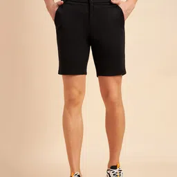 Sweet Dreams Men Black Mid-Rise Inner Elastic Cotton Lounge Shorts-picture-5