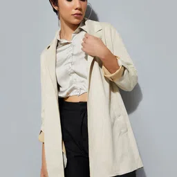max Women Striped Polyester Tailored Jacket with Embroidered-picture-19