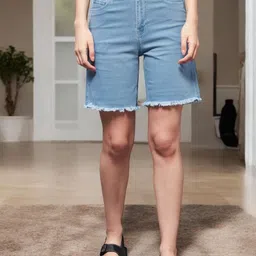Miss Chase Women High-Rise Denim Shorts-image-45