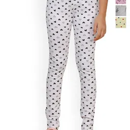 BAESD Girls Pack Of 4 Printed Pure Cotton Ankle Length Leggings-image-94