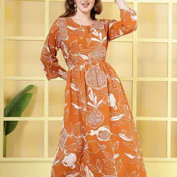 Nayo Women Floral Printed A-Line Maxi Dress-picture-23