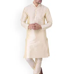 Sadree Men Solid Kurta with Churidar-image-71