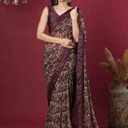 Mitera Floral Printed Pure Georgette Saree-image-42