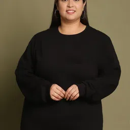 UnaOne Women Plus Size Longline Sweatshirt-25