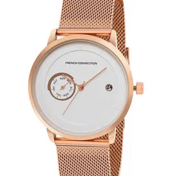 French Connection Men Picasa White Dial & Rose Gold Toned Stainless Steel Analogue Watch-49