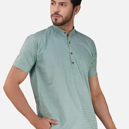 BASE 41 Striped Band Collar Kurta-image-28