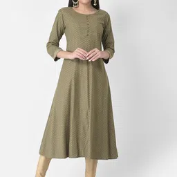Span Floral Printed A-Line Kurta-image-12