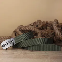 Kastner Men Green & Silver-Toned Textured Stretchable Belt-image-78