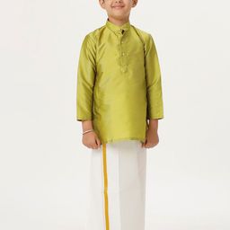 Ramraj Boys Mandarin Collar Kurta With Veshti-36