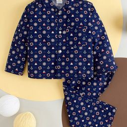 Babywish Kids Wheel Theme Printed Pure Cotton Night suit-image-92
