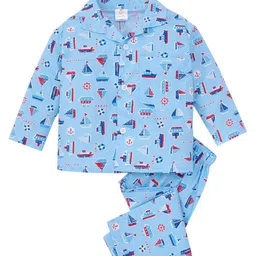 Babywish Kids Conversational Printed Pure Cotton Night suit-picture-9