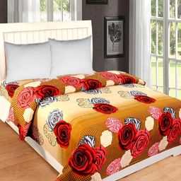 Supreme Home Collective Gold-Toned Floral 144 TC Queen Bedsheet-image-40