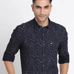 Turtle Relaxed Slim Fit Micro Ditsy Printed Pure Cotton Casual Shirt-image-88