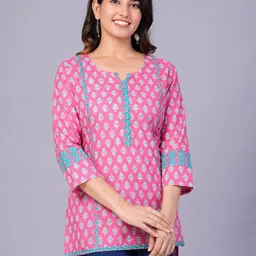 JAIPURI COLLECTION Ethnic Motifs Printed Cotton High-Low Top-15