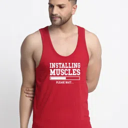 Friskers Men Maroon Printed 175 - 180 GSM Pure Cotton Innerwear Vest-image-67