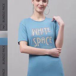 VIMAL JONNEY Printed Pack of 2 Cotton Casual T-Shirts-image-30