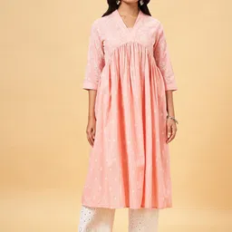 RANGMANCH BY PANTALOONS Ethnic Motifs Printed Pleated Pleated Cotton Anarkali Kurta-picture-26