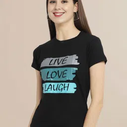 Fabflee Women Varsity Colourblocked Henley Neck Extended Sleeves Monochrome T-shirt-image-0