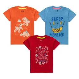 JusCubs Infant Boys Pack Of 3 Printed Cotton T-shirts-56