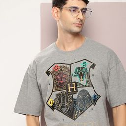 Kook N Keech Harry Potter Printed Oversized Drop-Shoulder Sleeves Pure Cotton T-shirt-image-61