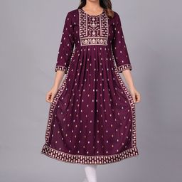KALINI Ethnic Motifs Printed Pleated A-Line Kurta-30