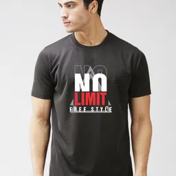 EPPE Men Black Typography Printed Applique Slim Fit T-shirt-image-99