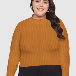 wild U Plus Size Knits Ribbed Crop Top-picture-14