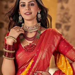 Anouk Printed Zari Sungudi Saree-22