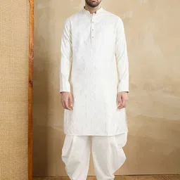 Inddus Embroidered Straight Sequinned Kurta with Dhoti Pants-image-30