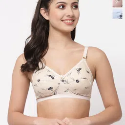 Docare Women Pack of 3 Floral Printed Full Coverage Minimizer Bra-0