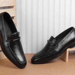Metro Men Leather Formal Loafers Shoes-image-86