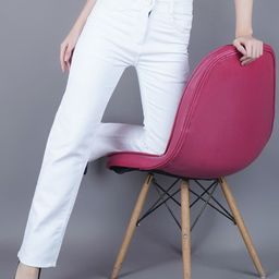 Metronaut Women Classic Relaxed Fit Mid-Rise WhiteJeans-image-2