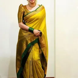 AMRUTKALA SAREES Women Woven Design Zari Banarasi Saree-picture-25