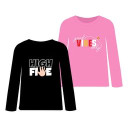 CoolTees4U Girls Typography 2 Printed Applique T-shirt-image-79