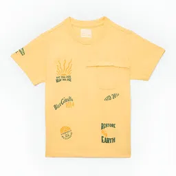 Blue Giraffe Boys Typography Printed Pure Cotton T-shirt-picture-19