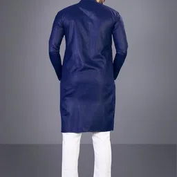 Attigo Navy Blue Cotton Blend Kurta Sets-image-10