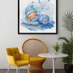 999Store White & Blue Sleeping Baby Canvas Wall Art-image-25