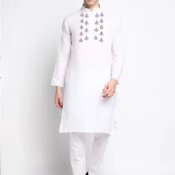 PulseIQ Men Ethnic Motifs Printed Regular Kurta with Pyjamas-image-61
