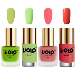 VOLO Set Of 4 Velvet Matte & Extra Shine Nail Polish-8 ml & 9.9 ml Each Shade 39-42-28-50-51