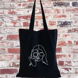 the sack co Black Cotton Tote Bag-image-74