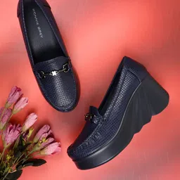 Ronnie Grey Women Textured PU Loafers-image-47