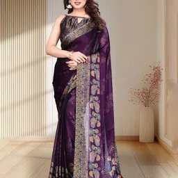 SUPERLAXMI Floral Pure Chiffon Saree-image-60