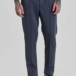 Snitch Men Dark Grey Mid-Rise Regular Fit Trouser-image-82