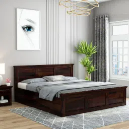 woodenmood Stainfiled Solid Wood King Size Bed In Hydraulic Storage Bed In Walnut Finish-picture-28