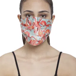 The House of Tara Unisex Blue & Red 3 Ply Printed Reusable Wrinkle free Cloth Mask-image-98