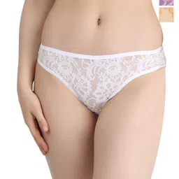 SELFCARE Pack of 3 Mid-Rise Net Self Design Bikini Briefs-93
